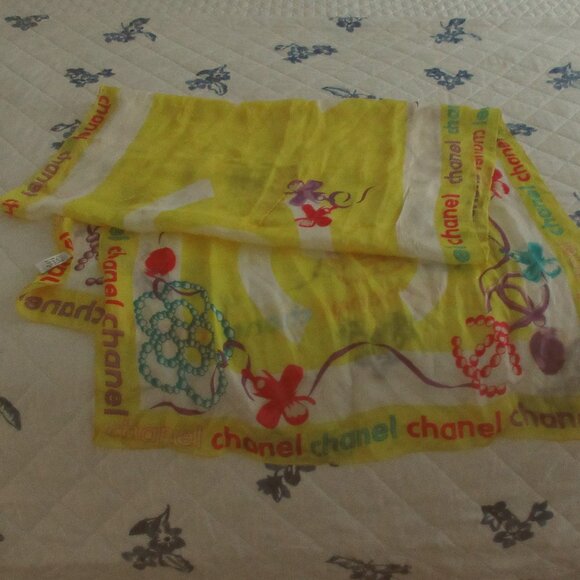 Chanel Rectangular Silk Scarf - Picture 1 of 9